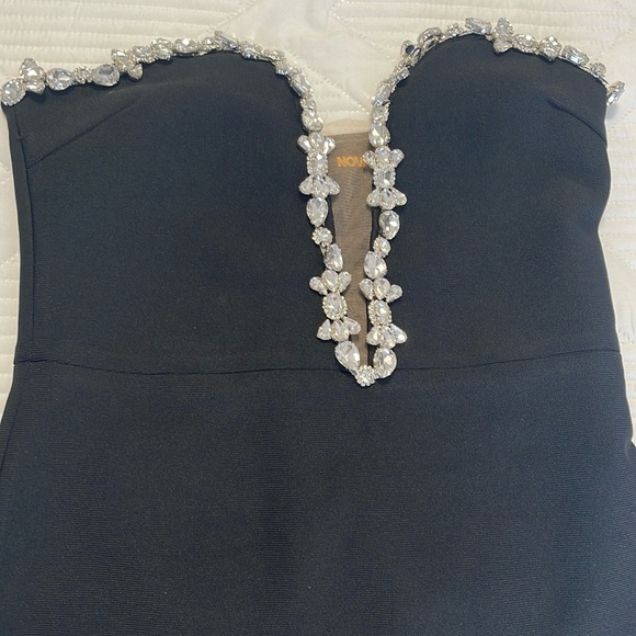 Black Strapless embellish gown - Picture 3 of 5